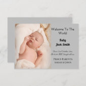 Welkom op de wereld Baby Geboorte Aankondiging Kaa (Voorkant / Achterkant)