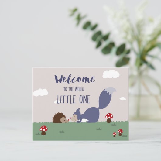 Welkom op de wereld briefkaart (Staand voorkant)