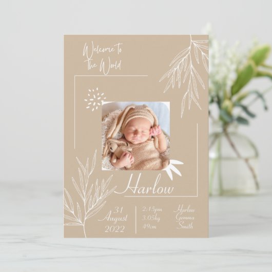 Welkom op de wereld Geboorteaankondigingskaart Kaart (Staand voorkant)