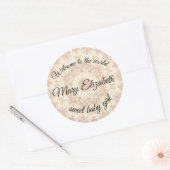 Welkom op de wereld lieve baby meisje ronde sticker (Envelop)
