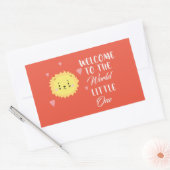 Welkom op de wereld pasgeboren - schattig leeuweng rechthoekige sticker (Envelop)