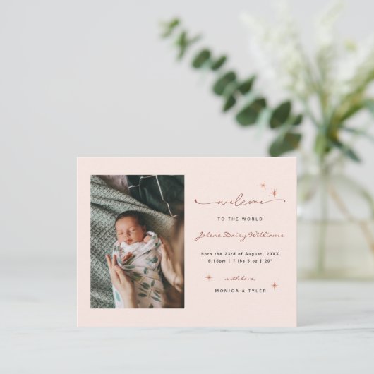 Welkom op de wereld | | Retro Boho Birth (Staand voorkant)