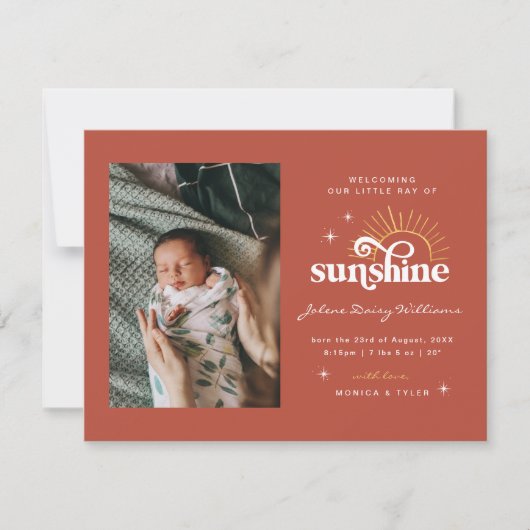 Welkom op de wereld | | Zonnegeboorte-Ray (Voorkant)