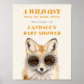 Welkom op de Wild One Daisy Fox Baby Shower Poster (Voorkant)
