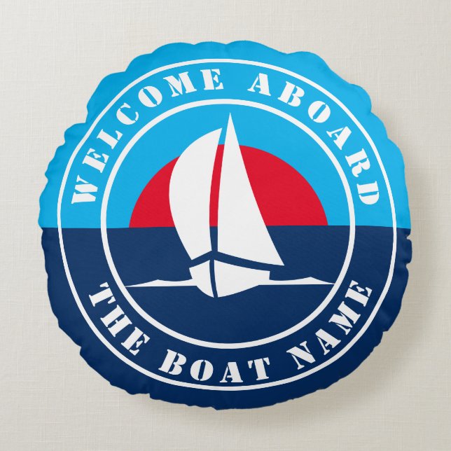 Welkom op de zeezeilboot rond kussen (Voorkant)