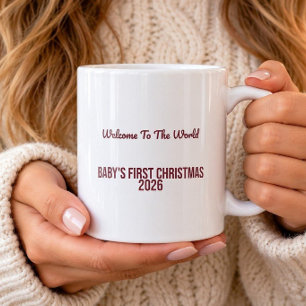 Welkom Op Deze Wereld Baby's Eerste Kerstmok Koffiemok