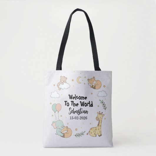Welkom Op Deze Wereld Sebastian Gepersonaliseerde  Tote Bag (Voorkant)