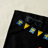 Welkom op feest in Stockholm Stad Zweden Zwart Strandlaken (In situ)