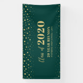Welkom op Gold & Green Confetti Class Reunion Part Spandoek (Verticaal)