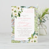Welkom op het Baby shower van de Floral Map Roze Kaart (Staand voorkant)