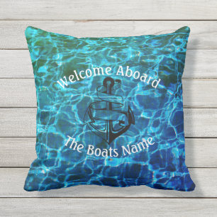 Welkom op het bord met de persoonlijke naam van de buitenkussen