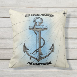 Welkom op het bord Naam Anchor - Buitenkussen