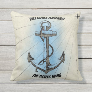 Welkom op het bord Naam Anchor - Buitenkussen