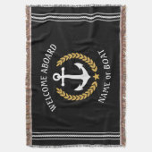 Welkom op het bord Naam Anchor Gold Laurel Black Deken (Voorkant Verticaal)