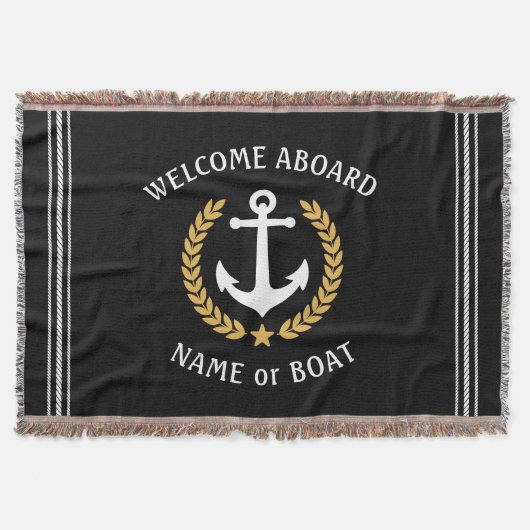 Welkom op het bord Naam Anchor Gold Laurel Black Deken (Voorkant)