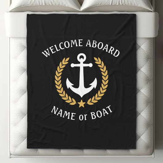 Welkom op het bord Naam Anchor Gold Laurel Black Fleece Deken