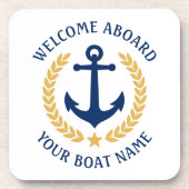 Welkom op het bord Naam Anchor Gold Laurel White Bier Onderzetter (Voorkant)