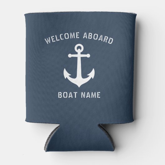 Welkom op het bord  Nautical Anchor Boat Name Blikjeskoeler (Voorkant)