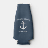 Welkom op het bord Nautical Anchor Boat Name Flesjeskoeler (Voorkant)