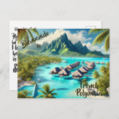 Welkom op het briefkaart Frans-Polynesië (Voorkant / Achterkant)