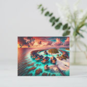 Welkom op het briefkaart van de Malediven (Staand voorkant)