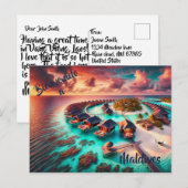 Welkom op het briefkaart van de Malediven (Voorkant / Achterkant)