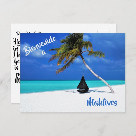 Welkom op het briefkaart van het strand van de Mal (Voorkant / Achterkant)