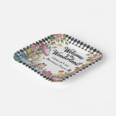 Welkom op het eerste verjaardagsfeestje van Wonder Papieren Bordje (Gebogen)