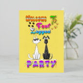 Welkom op het Feest met Vier Poten Folie Feestdagenkaart (Staand Voorkant)