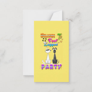 Welkom op het Feest met Vier Poten Notitiekaartje