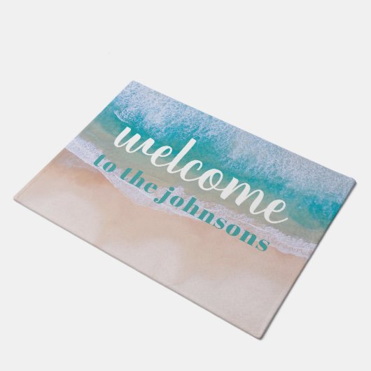 Welkom op het strand Foto Deurmat (Schuin)