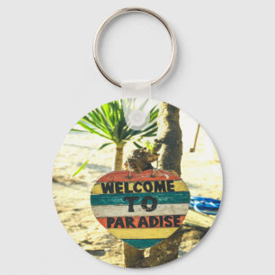 Welkom op het strandparadijs Oceaan Sleutelhanger