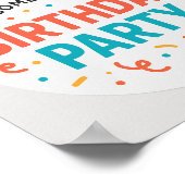 Welkom op het verjaardagsfeest - kleurrijke Confet Poster (Hoek)