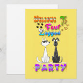 Welkom op het vierbenige feest aankondiging (Voorkant / Achterkant)