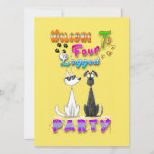 Welkom op het vierbenige feest aankondiging (Voorkant)