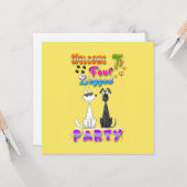 Welkom op het vierbenige feest kaart (Voorkant / Achterkant in situ)