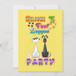 Welkom op het vierbenige feest notitiekaartje