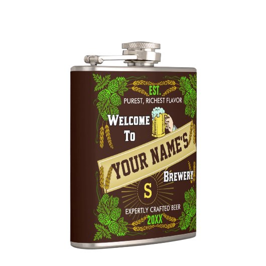 Welkom op maat: Hops Barley Beer Heupfles (Rechts)