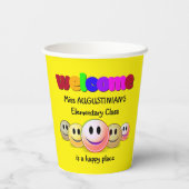 Welkom op maat voor leraren papieren bekers (Achterkant)