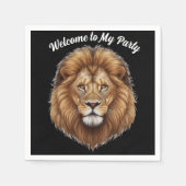 Welkom op mijn feest Leeuw personaliseer naam Servet (Voorkant)