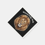 Welkom op mijn feest Leeuw personaliseer naam Servet (Hoek)