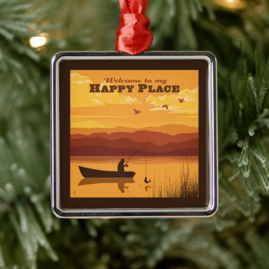 Welkom op mijn gelukkige plek metalen ornament (Boom)
