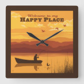 Welkom op mijn gelukkige plek vierkante klok (Voorkant)