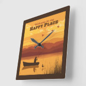 Welkom op mijn gelukkige plek vierkante klok (Hoek)