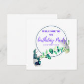 Welkom op mijn verjaardagsfeestje save the date (Voorkant / Achterkant)