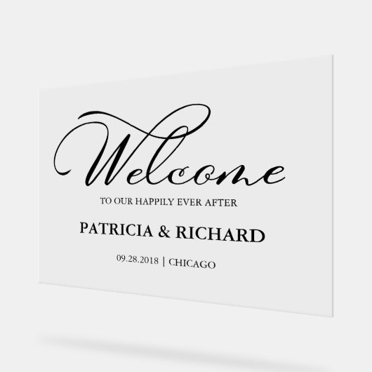 Welkom op onze Beginnende Bruiloft Welkomstbord Acryl Bord (Hoek)