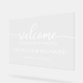 Welkom op onze Beginnende Bruiloft Welkomstbord Acryl Bord (Hoek)