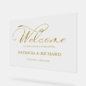 Welkom op onze Beginnende Bruiloft Welkomstbord Acryl Bord (Hoek)