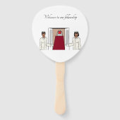 Welkom op onze beurs handwaaier (Voorkant)