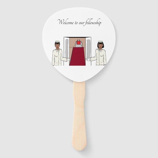 Welkom op onze beurs handwaaier (Voorkant)